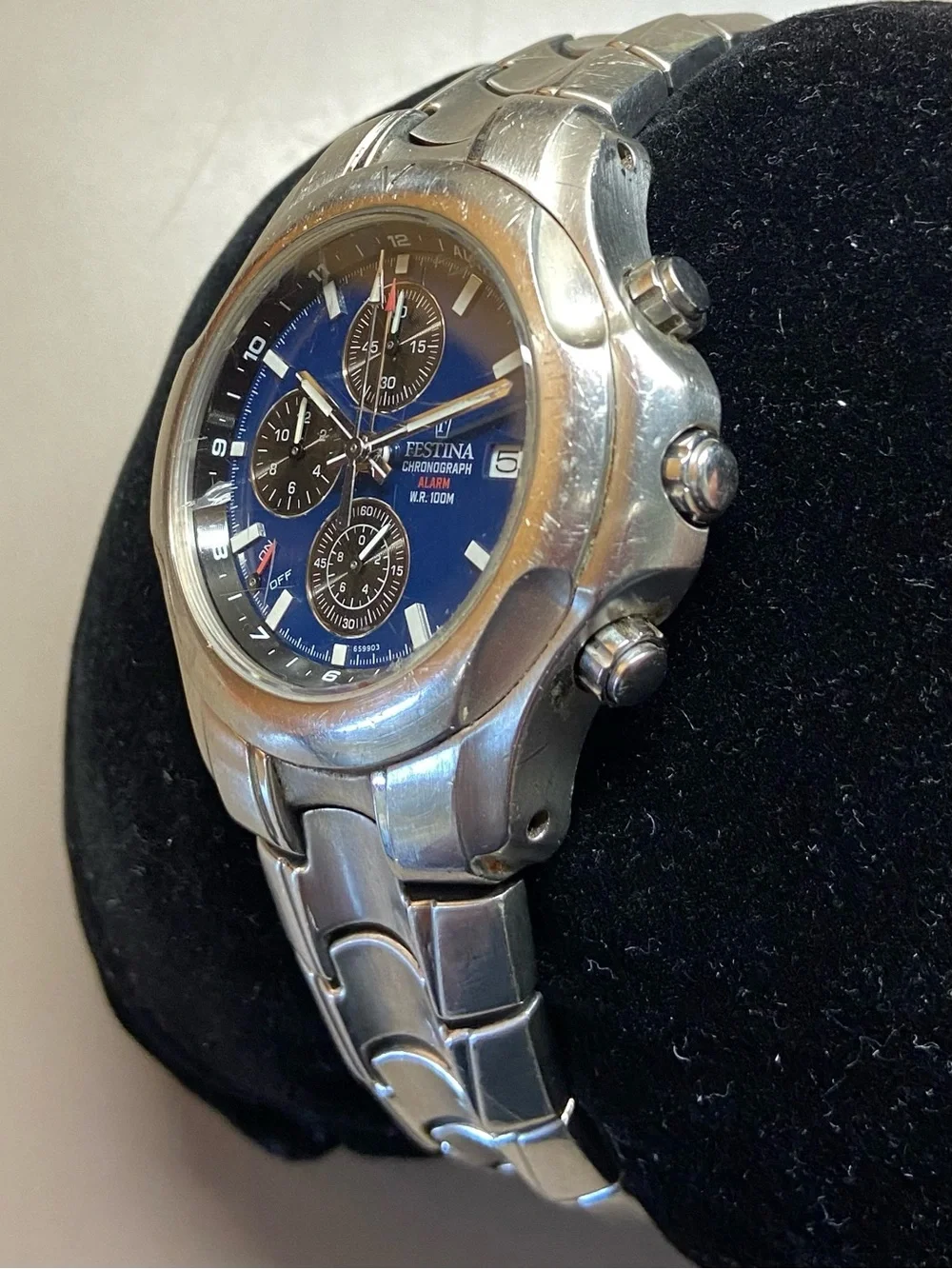 Festina Stainless Steel Chronograph Watch - Blue Dial